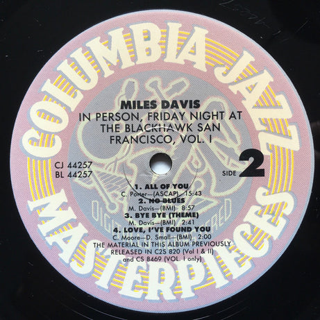 Miles Davis : In Person, Friday Night At The Blackhawk, San Francisco, Volume 1 (LP, Album, RE, RM, 180)