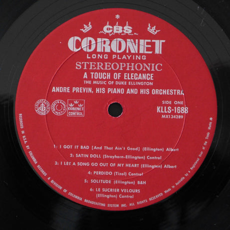 André Previn : A Touch Of Elegance: The Music Of Duke Ellington (LP, Album)