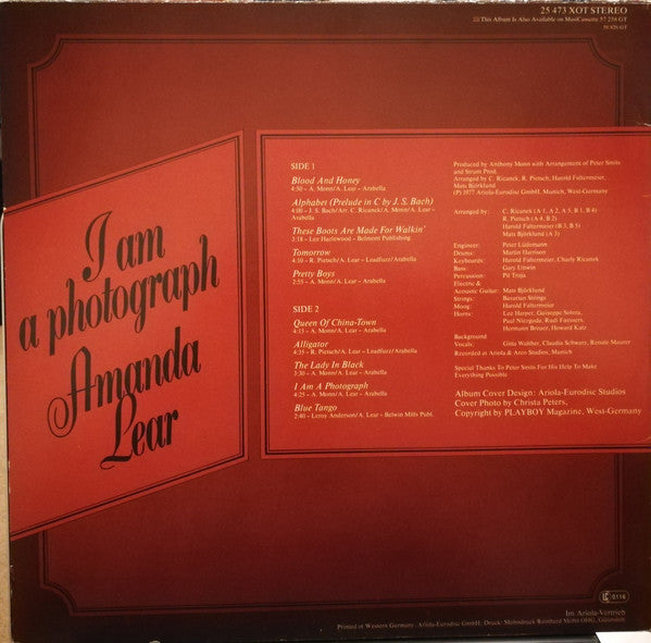 Amanda Lear : I Am A Photograph (LP, Album, RP, Fou)