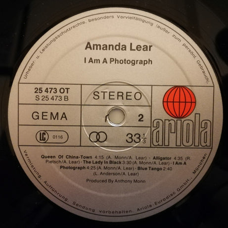Amanda Lear : I Am A Photograph (LP, Album, RP, Fou)