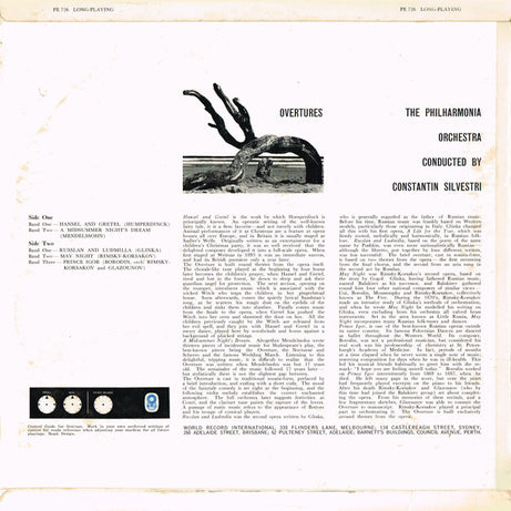 Philharmonia Orchestra Conducted By Constantin Silvestri : Overtures (LP, Album, Club)
