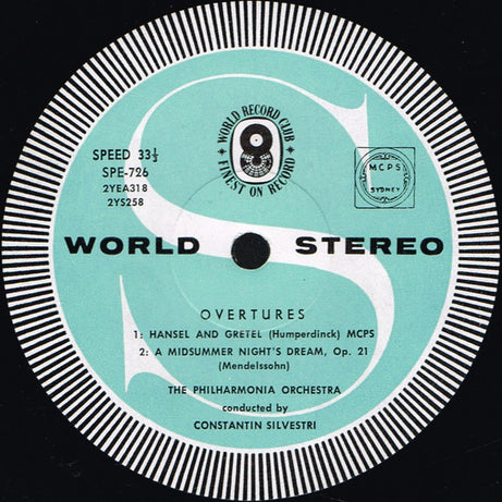 Philharmonia Orchestra Conducted By Constantin Silvestri : Overtures (LP, Album, Club)