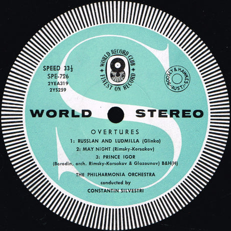 Philharmonia Orchestra Conducted By Constantin Silvestri : Overtures (LP, Album, Club)