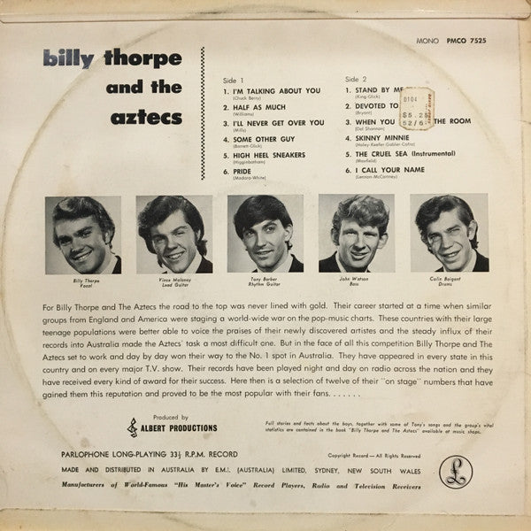Billy Thorpe And The Aztecs : Billy Thorpe And The Aztecs (LP, Mono)