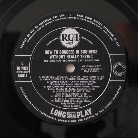 Various : How To Succeed In Business Without Really Trying (The Original Broadway Cast Recording) (LP, Album, Mono)