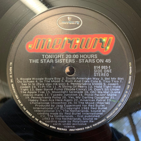 Stars On 45 Proudly Presents The Star Sisters : Tonight 20.00 Hrs (LP, Album)