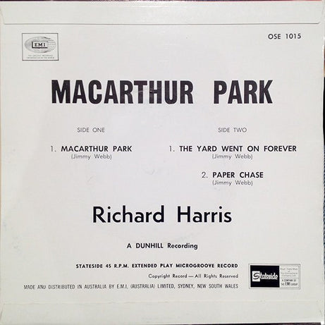 Richard Harris : Macarthur Park (7", EP)
