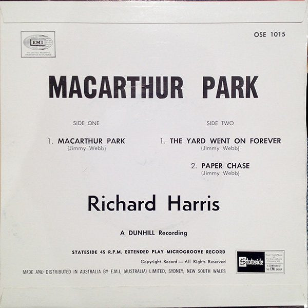 Richard Harris : Macarthur Park (7", EP)
