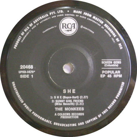 The Monkees : She (7", EP)