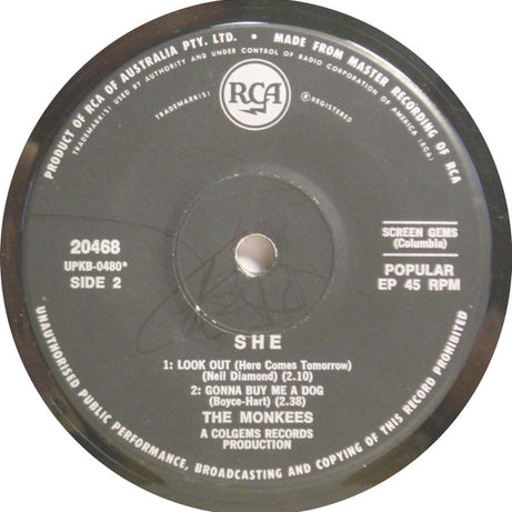 The Monkees : She (7", EP)