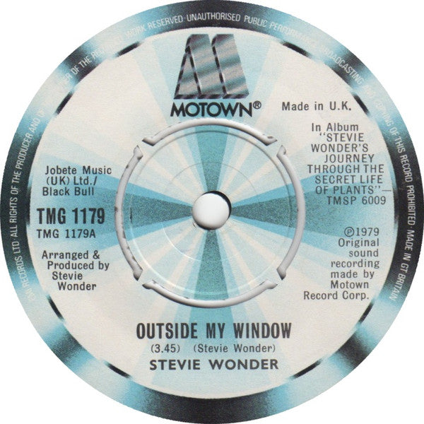 Stevie Wonder : Outside My Window (7", Single)