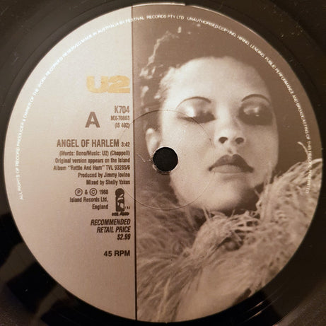 U2 : Angel Of Harlem (7", Single, Ltd)