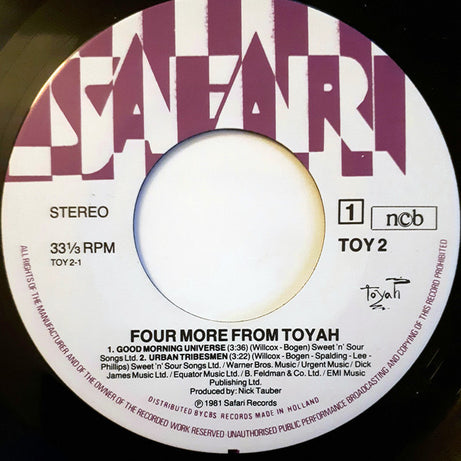 Toyah (3) : Four More From Toyah   (7", EP)