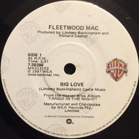 Fleetwood Mac : Big Love (7", Single)