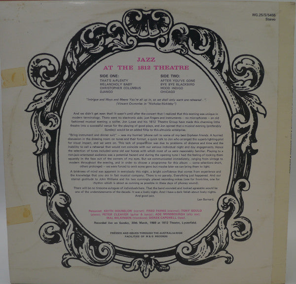 Len Barnard : Jazz At The 1812 Theatre (LP)