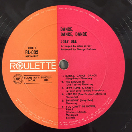 Joey Dee : Dance, Dance, Dance (LP, Album, Mono)