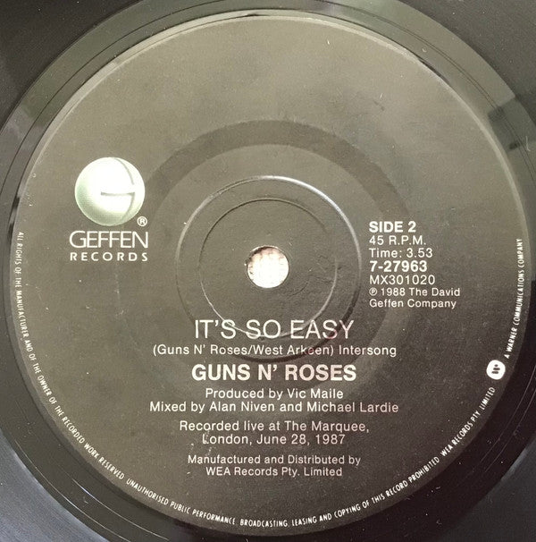 Guns N' Roses : Sweet Child O' Mine (7", Single)