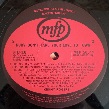 Kenny Rogers : Ruby Don't Take Your Love To Town (LP, Comp)