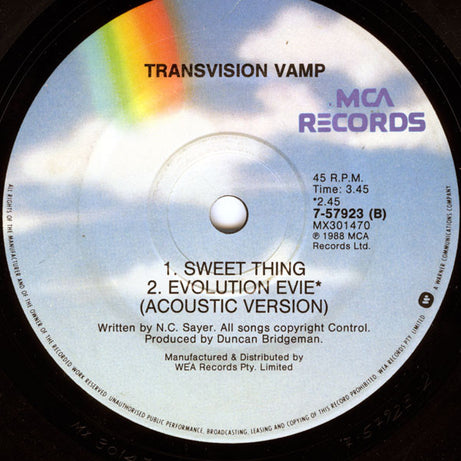 Transvision Vamp : I Want Your Love (7", Single)