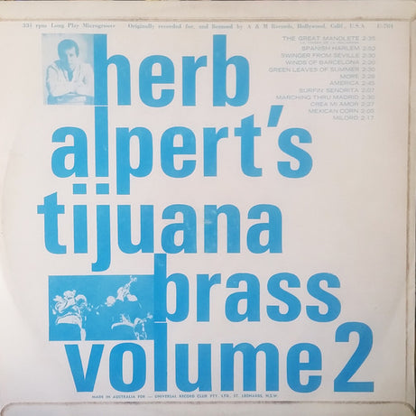 Herb Alpert's Tijuana Brass* : Volume 2 (LP, Album, Club)