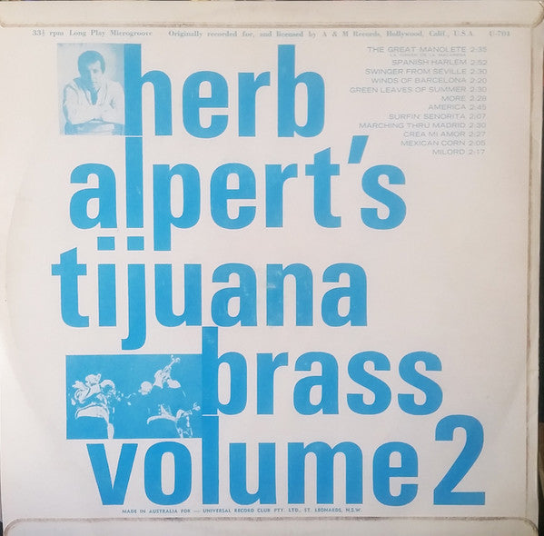 Herb Alpert's Tijuana Brass* : Volume 2 (LP, Album, Club)