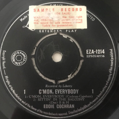 Eddie Cochran : C'mon Everybody (7", EP)