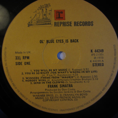 Frank Sinatra : Ol' Blue Eyes Is Back (LP, Gat)