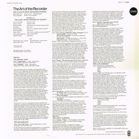 David Munrow : The Art Of The Recorder (2xLP, Album, Club, RE)