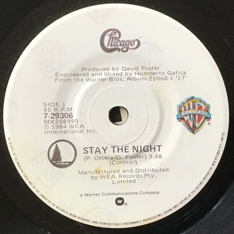 Chicago (2) : Stay The Night (7", Single)