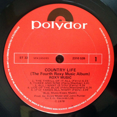 Roxy Music : Country Life (LP, Album, RE)