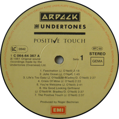 The Undertones : Positive Touch (LP, Album)