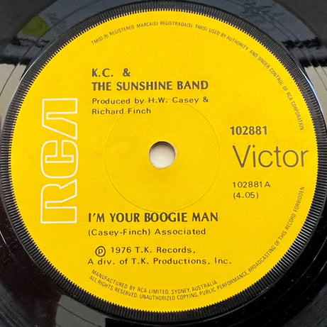 K. C. And The Sunshine Band* : I'm Your Boogie Man (7")