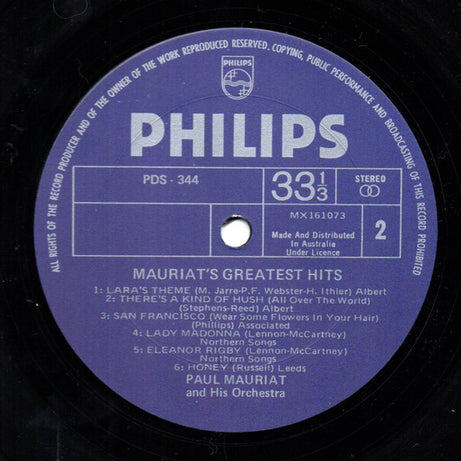 Paul Mauriat And His Orchestra : Mauriat's Greatest Hits (LP, Comp)