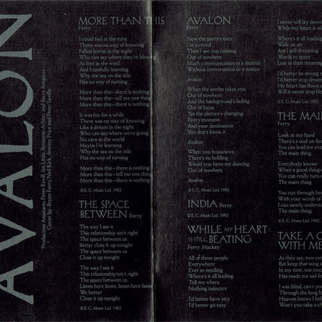 Roxy Music : Avalon (Cass, Album)
