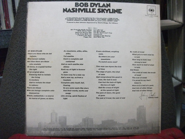 Bob Dylan : Nashville Skyline (LP, Album, RE)