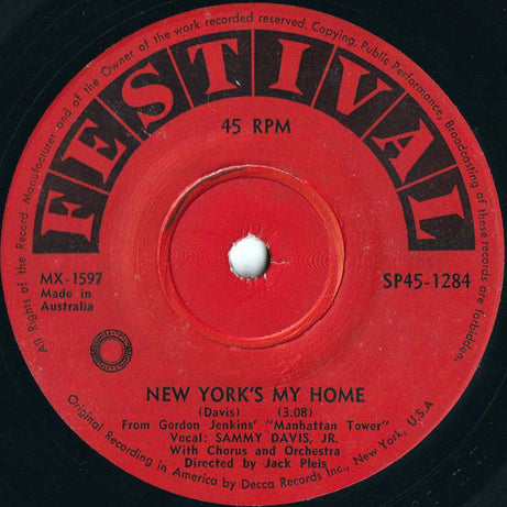 Sammy Davis Jr. : New York's My Home (7", Single)
