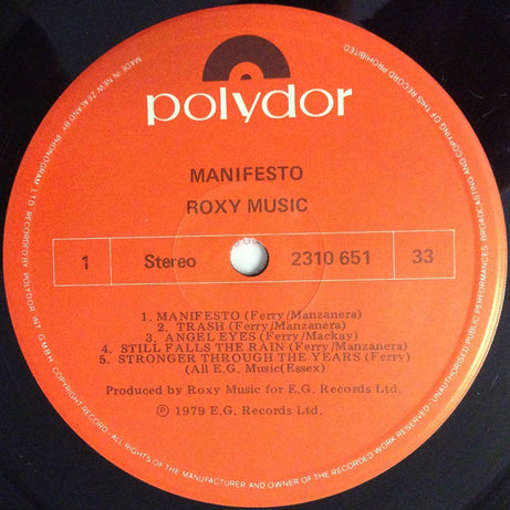 Roxy Music : Manifesto (LP, Album)