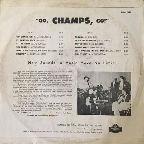 The Champs : Go, Champs, Go! (LP, Album, Mono)