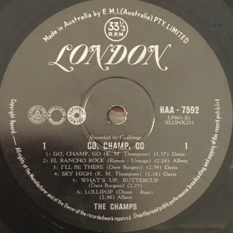 The Champs : Go, Champs, Go! (LP, Album, Mono)