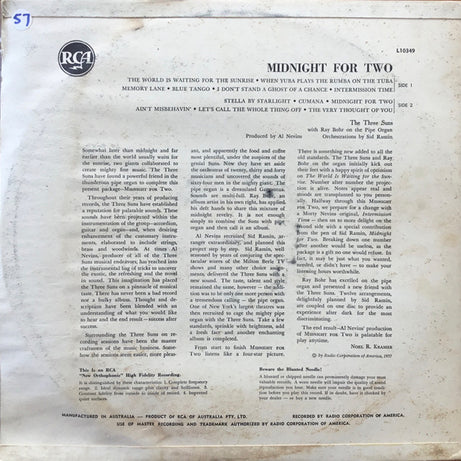 The Three Suns : Midnight For Two (LP, Album, Mono)