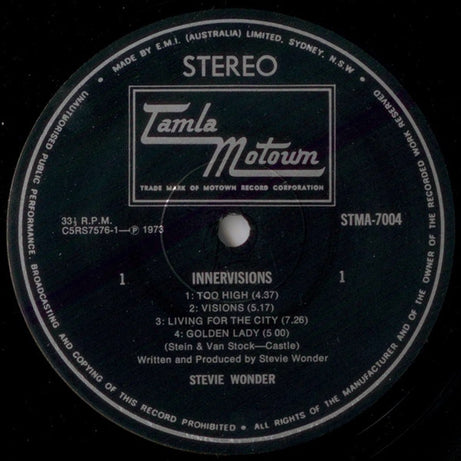 Stevie Wonder : Innervisions (LP, Album, Gat)