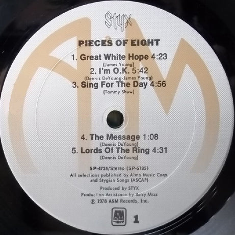 Styx : Pieces Of Eight (LP, Album, Pit)