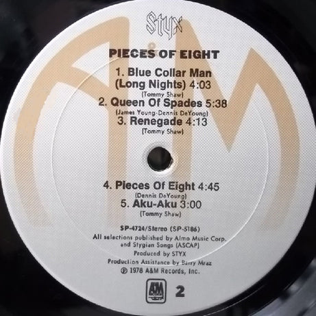 Styx : Pieces Of Eight (LP, Album, Pit)