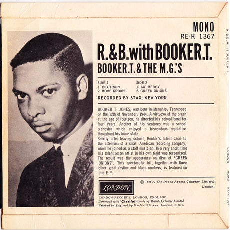 Booker T & The M.G.'s* : R And B With Booker T. (7", EP, Mono)