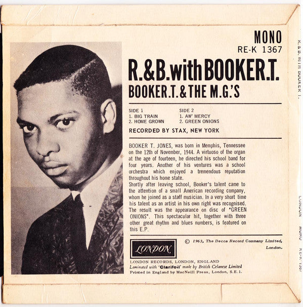 Booker T & The M.G.'s* : R And B With Booker T. (7", EP, Mono)