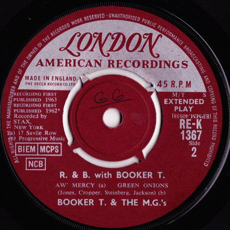 Booker T & The M.G.'s* : R And B With Booker T. (7", EP, Mono)