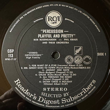 Bobby Rosengarden And Phil Kraus : Percussion Playful And Pretty (LP, Album)