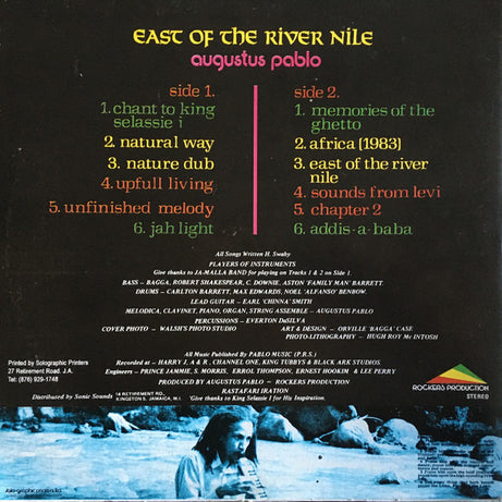Augustus Pablo : East Of The River Nile (LP, Album, RP)