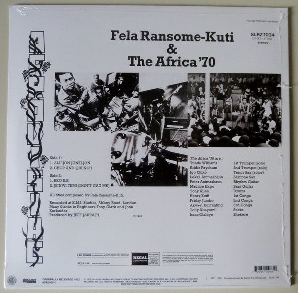 Fela Kuti & Africa 70 : Afrodisiac (LP, Album, RE)