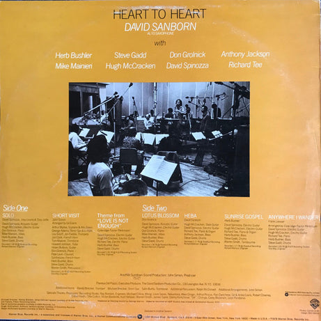 David Sanborn : Heart To Heart (LP, Album)